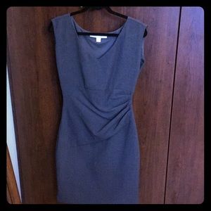 Grey Ruched DVF Sheath Dress